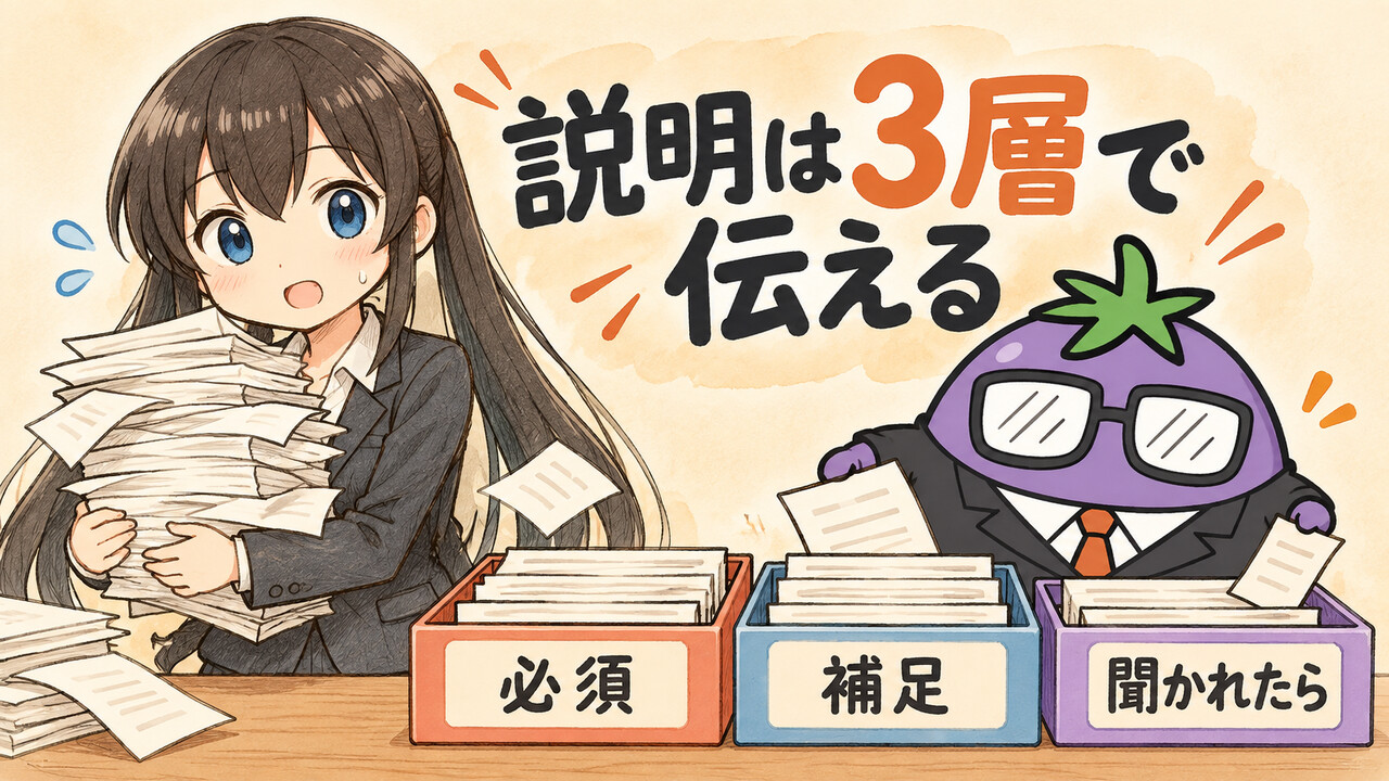 説明を必須・補足・聞かれたらの3層に分けるくろさらとビジナス